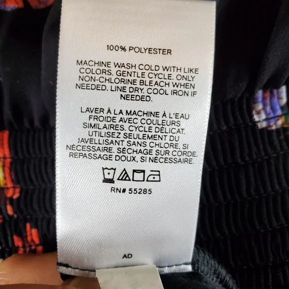 Express Floral Long Sleeve Dress Black Size Petite Small - Picture 6 of 6